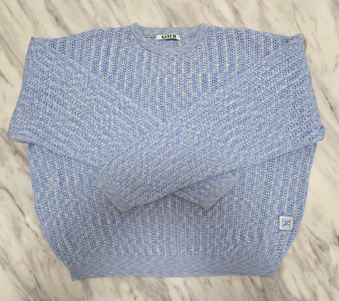 세터 내츄럴 메쉬드 니트 블루 상품이미지3