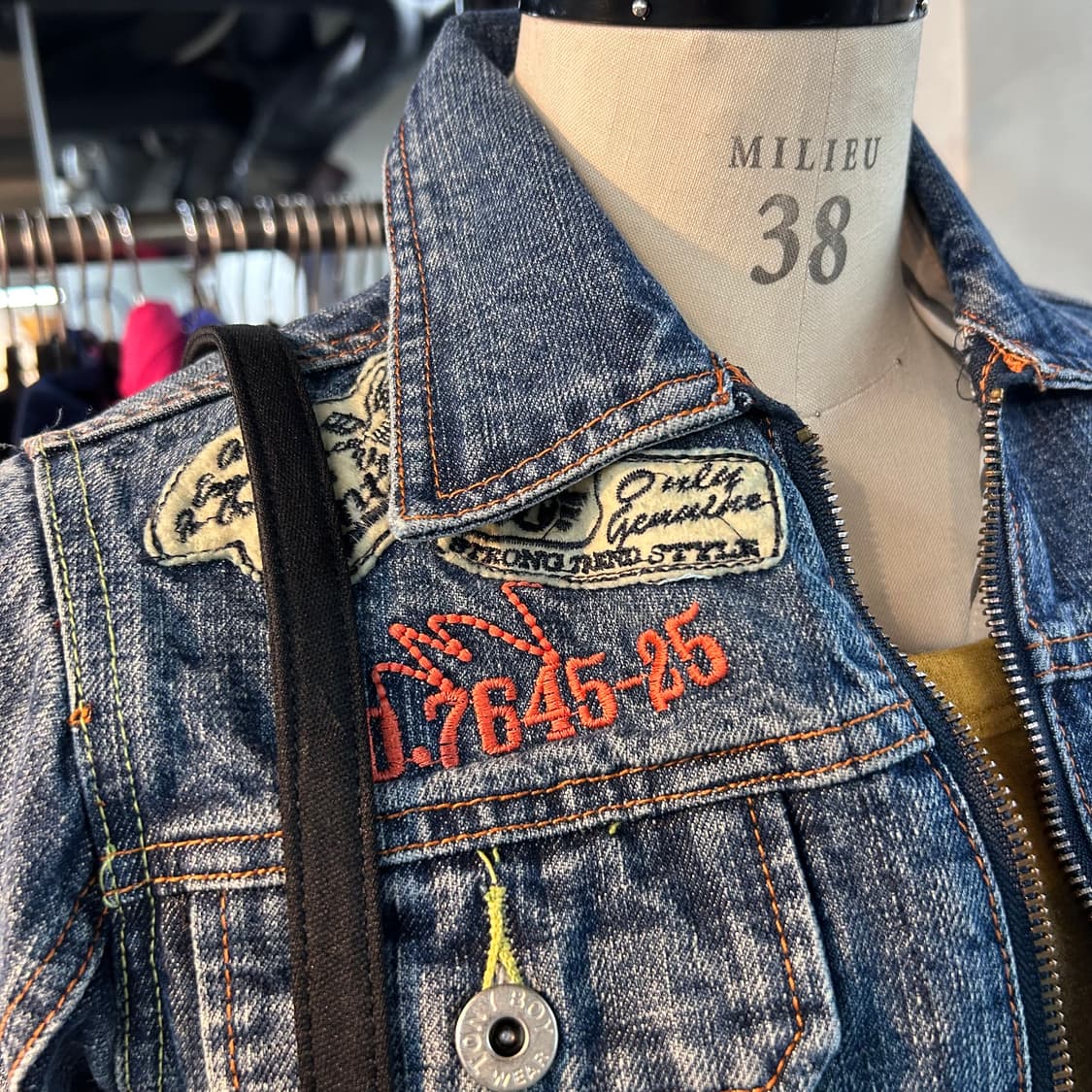 Vintage y2k Embroidery Denim Jacket 상품이미지3