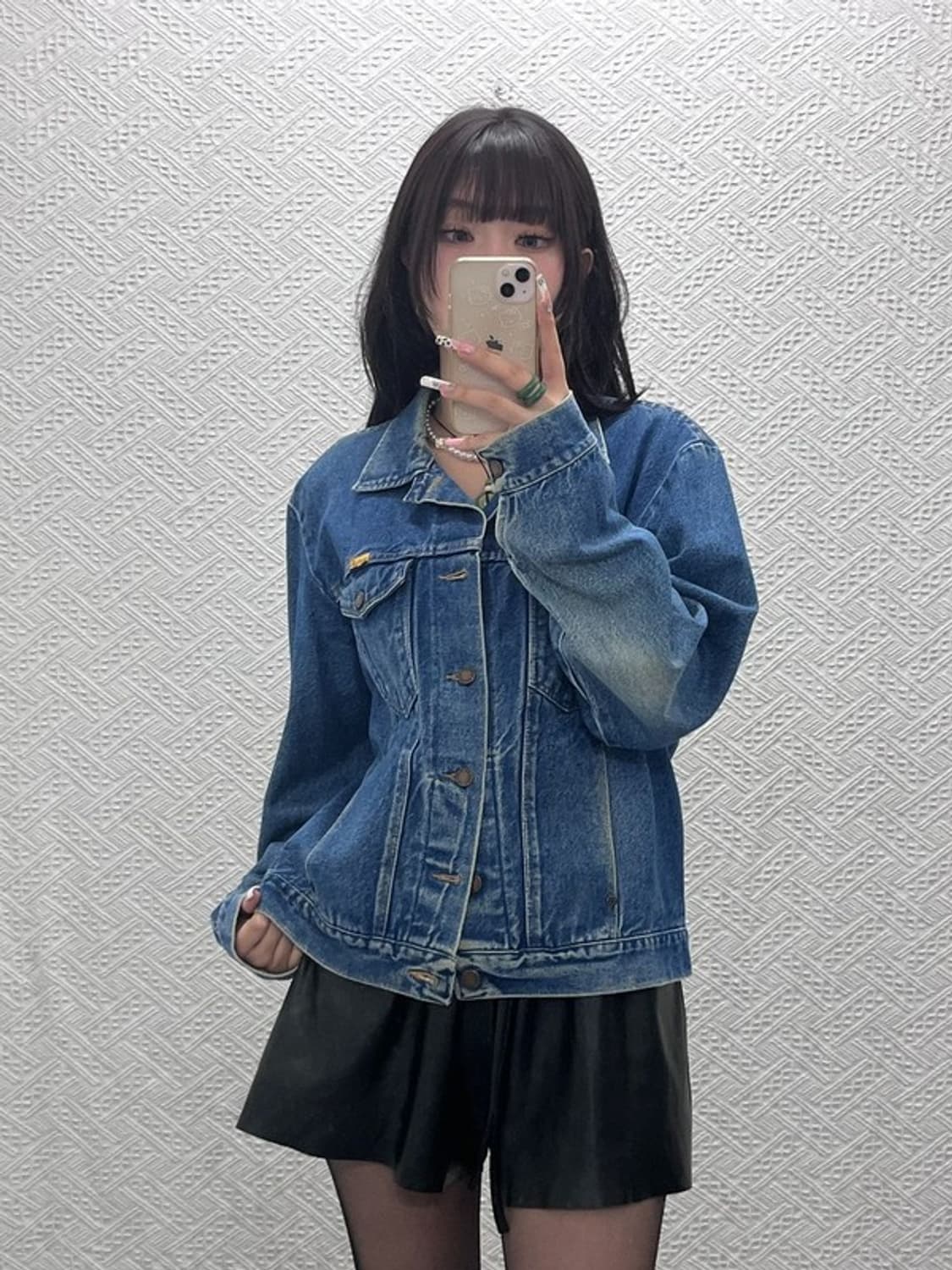 러슬러 올드스쿨 빈티지 90's 데미지 진청 데님자켓 L C11268 상품이미지2