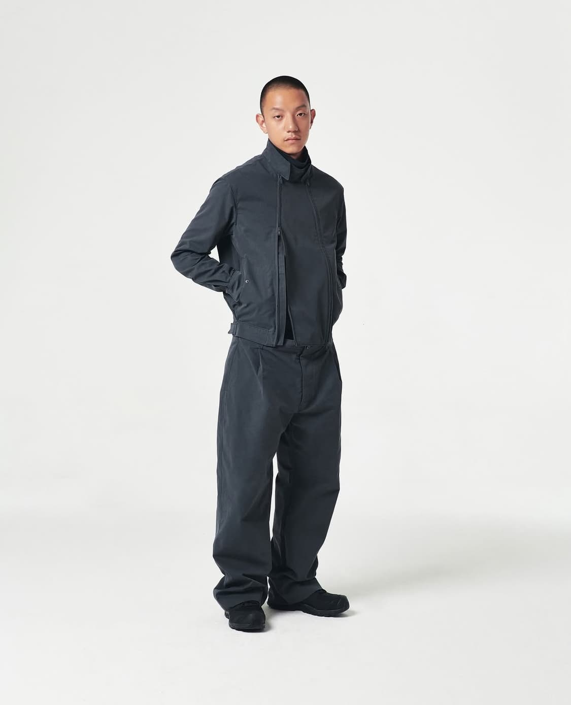 EE DOUBLE ZIP HARRINGTON JACKET GREY L 상품이미지1