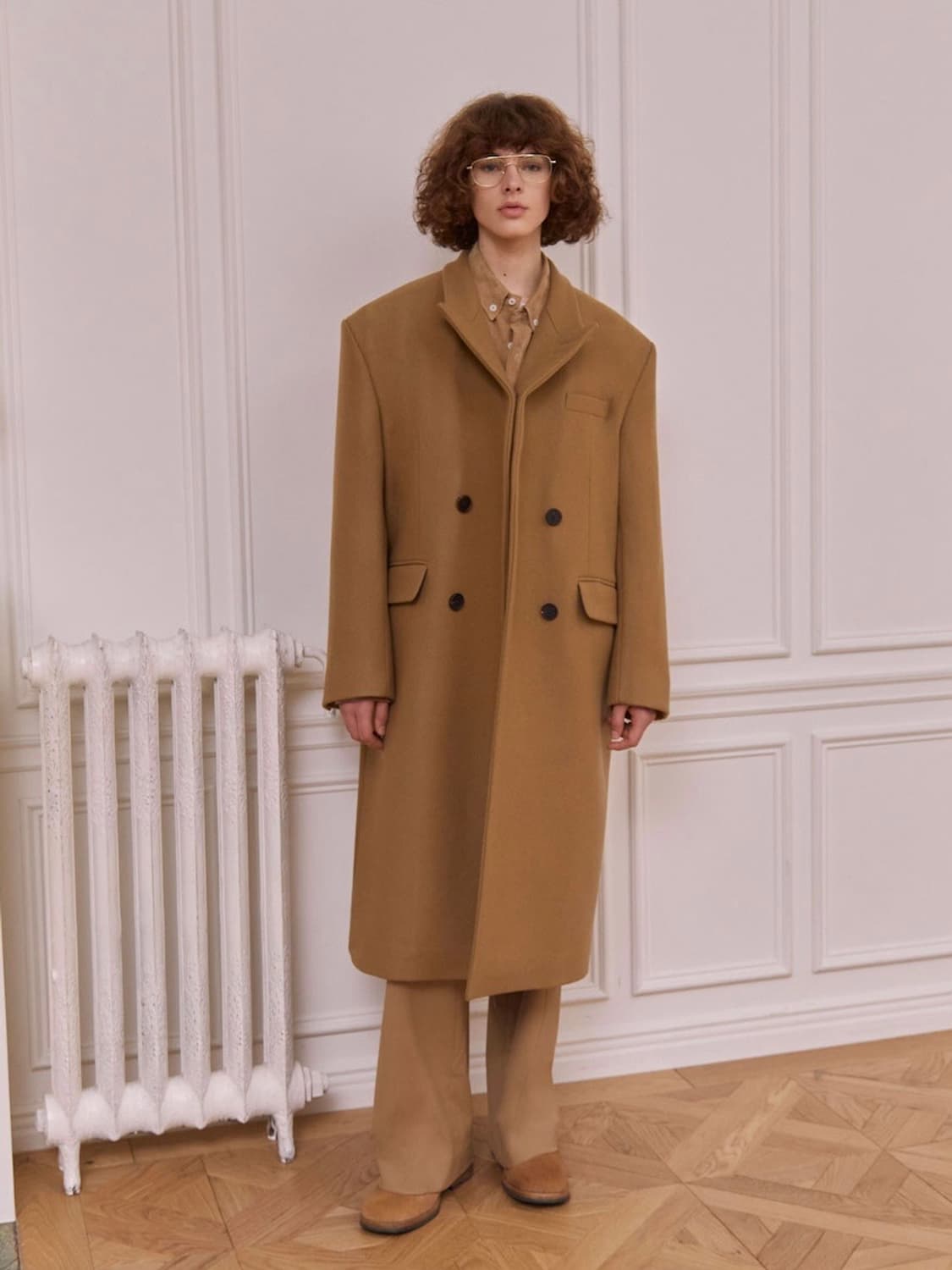 [S] STU 22FW 오버핏 더블 코트 카멜 상품이미지1