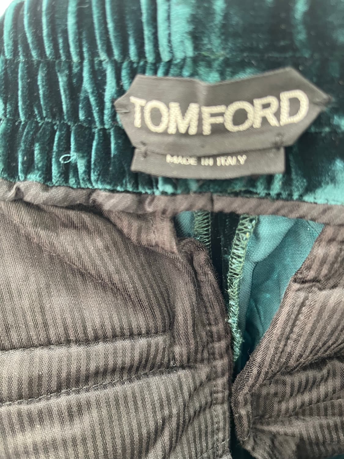 톰포드 벨벳 밴딩 팬츠 다크 그린 36 상품이미지4