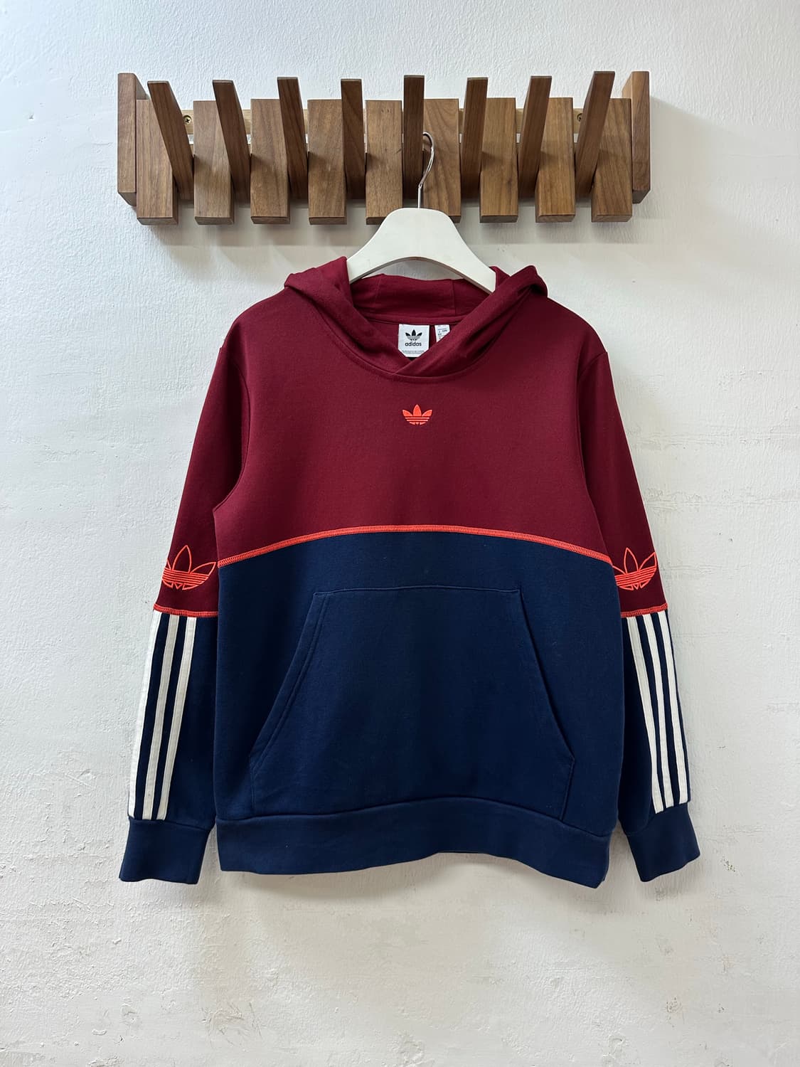 아디다스 Adidas 오리지널스 투톤 트레포일 로고 후드티 상품이미지1