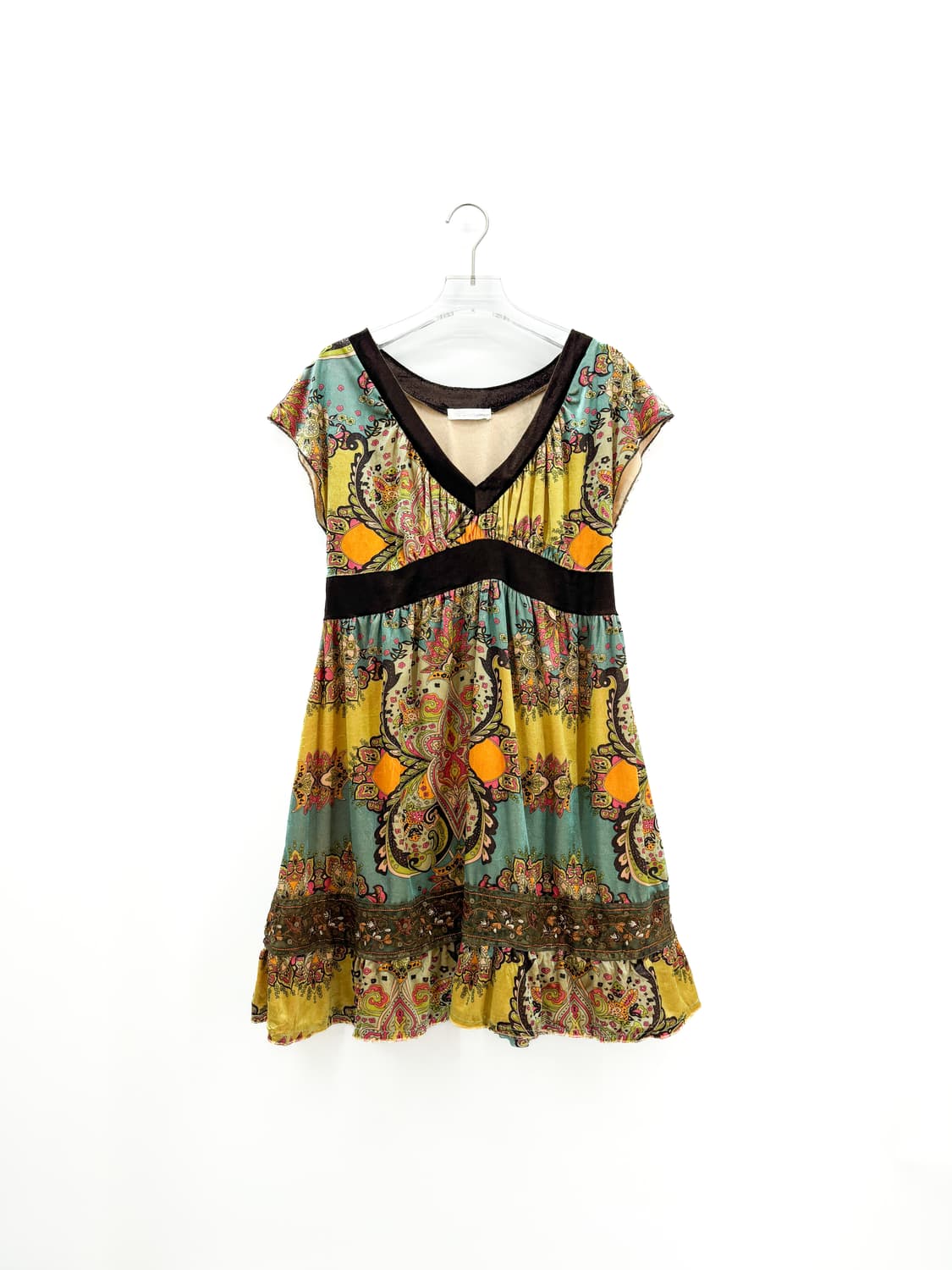 빈티지 오리엔탈 브이넥 반팔 원피스 상품이미지4