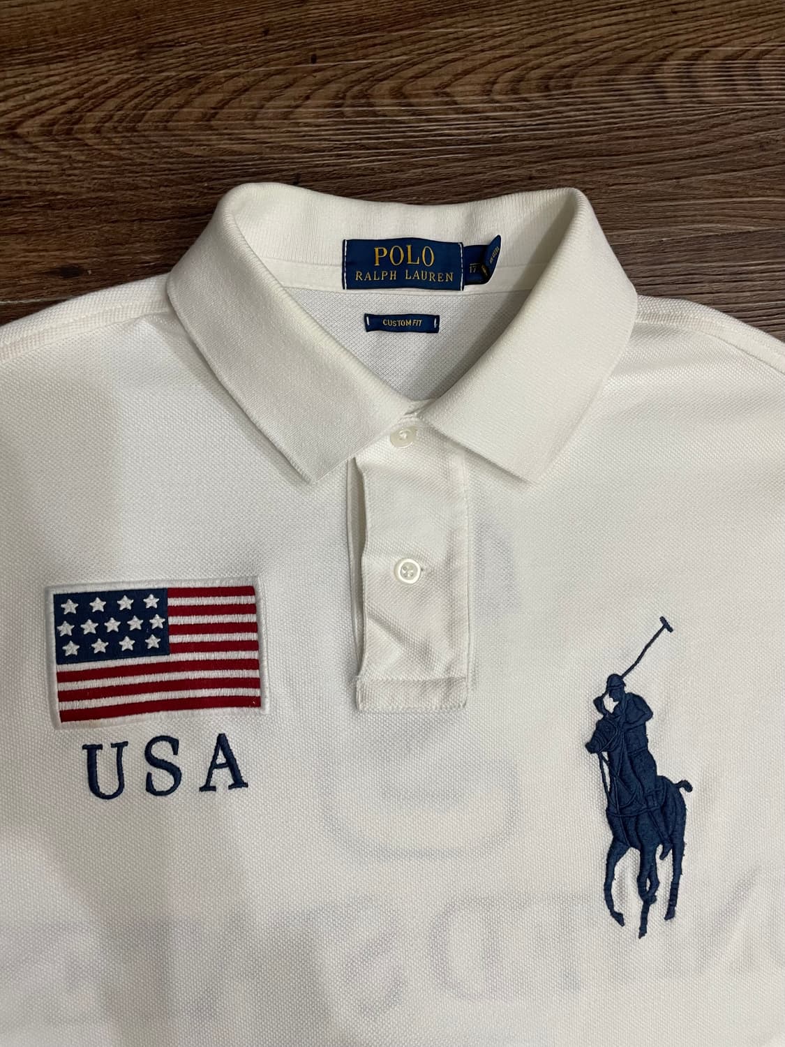 폴로 치프키프 빅포니 USA 성조기 PK 카라티 화이트 상품이미지2