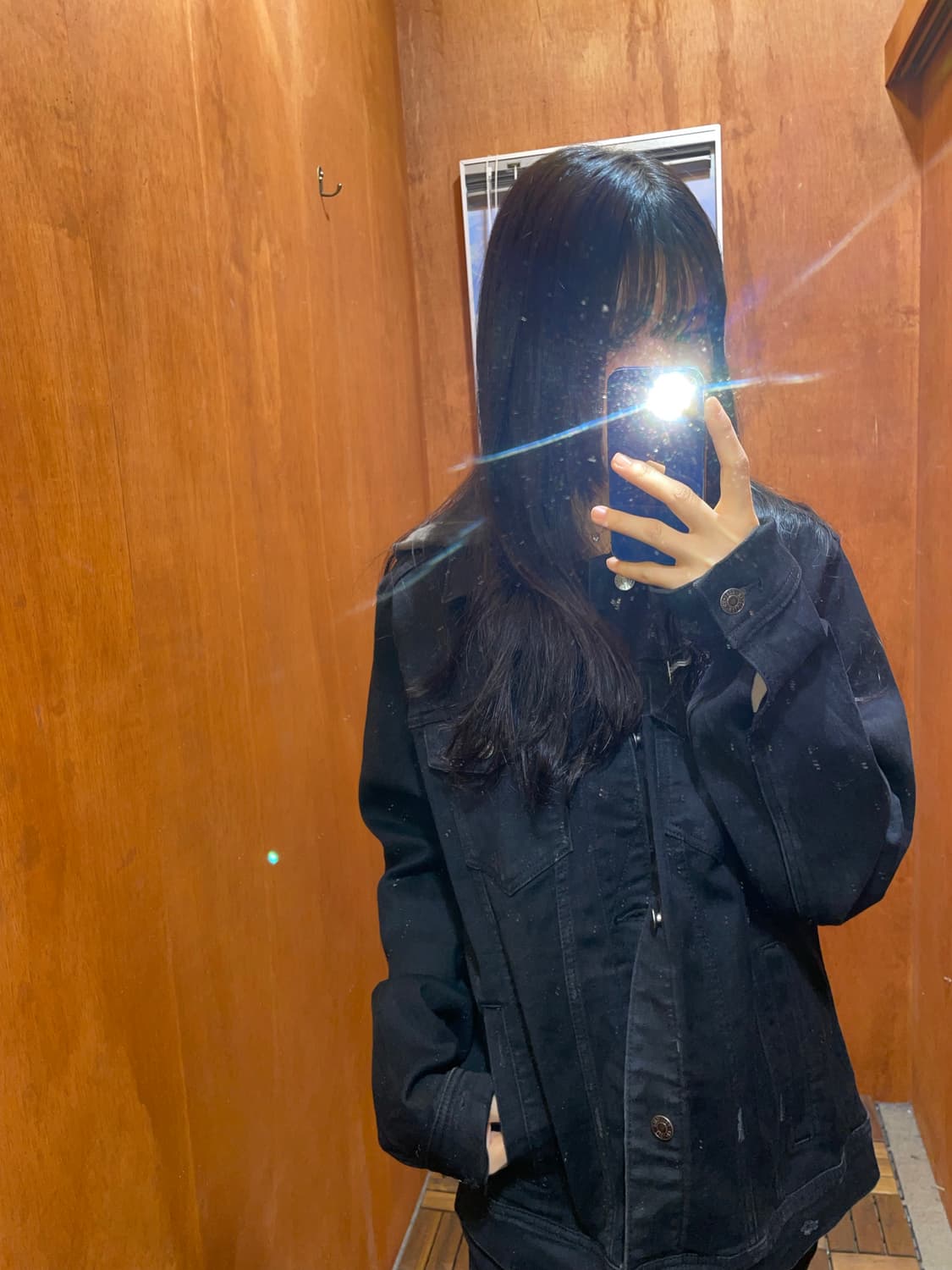 (L) Hollister 빈티지 블랙 데님 후드 자켓 상품이미지1