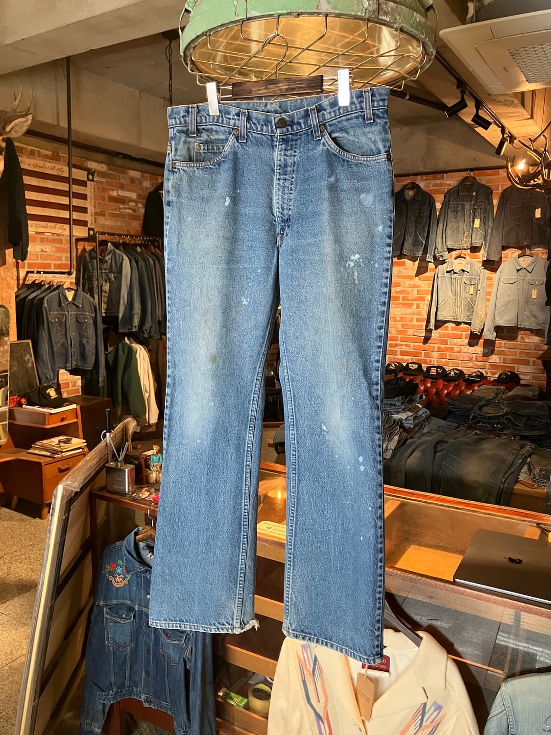  80s USA 빈티지 리바이스 517 오렌지탭 부츠컷 데님 팬츠 상품이미지1