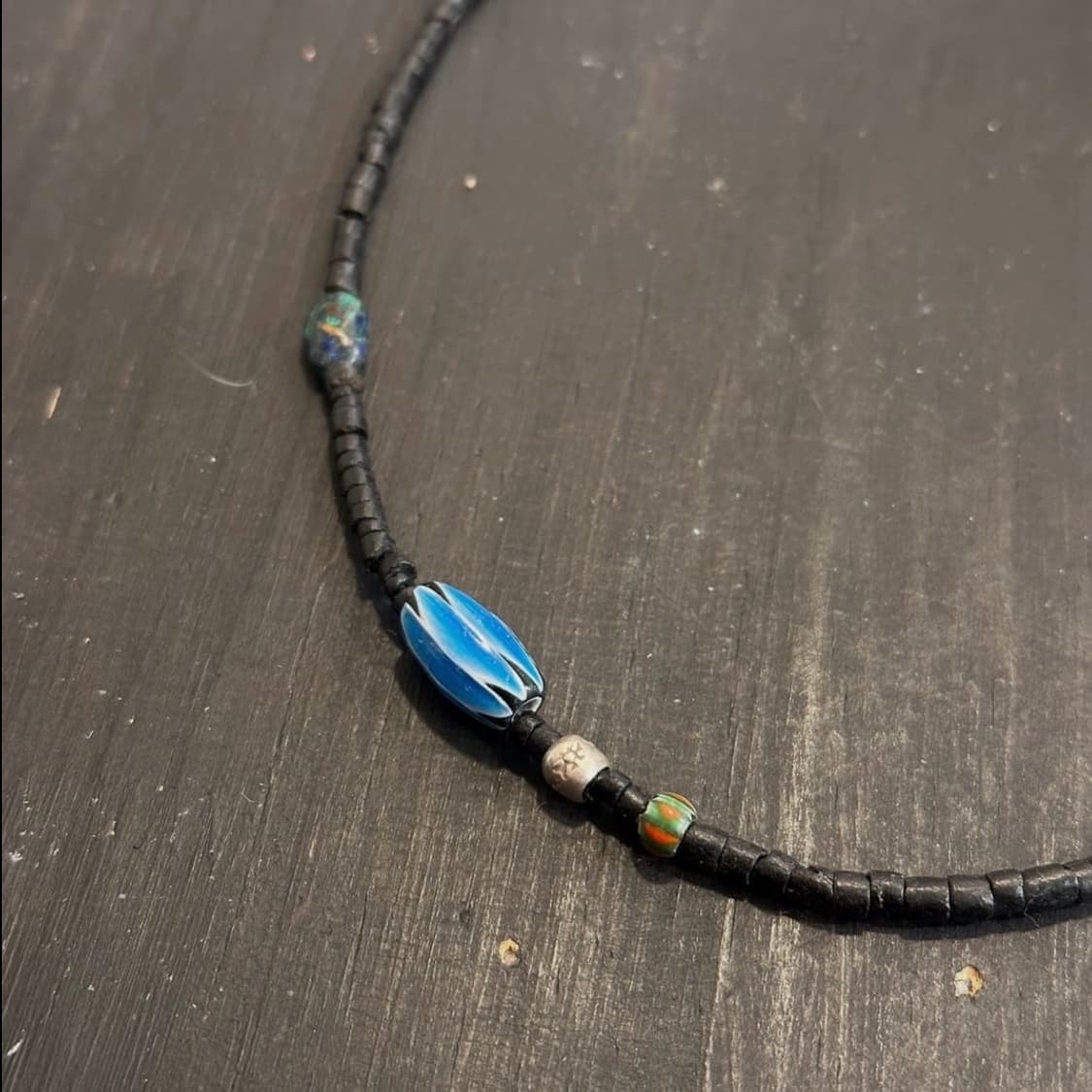 Musta glass beads turquoise black neckla 상품이미지4