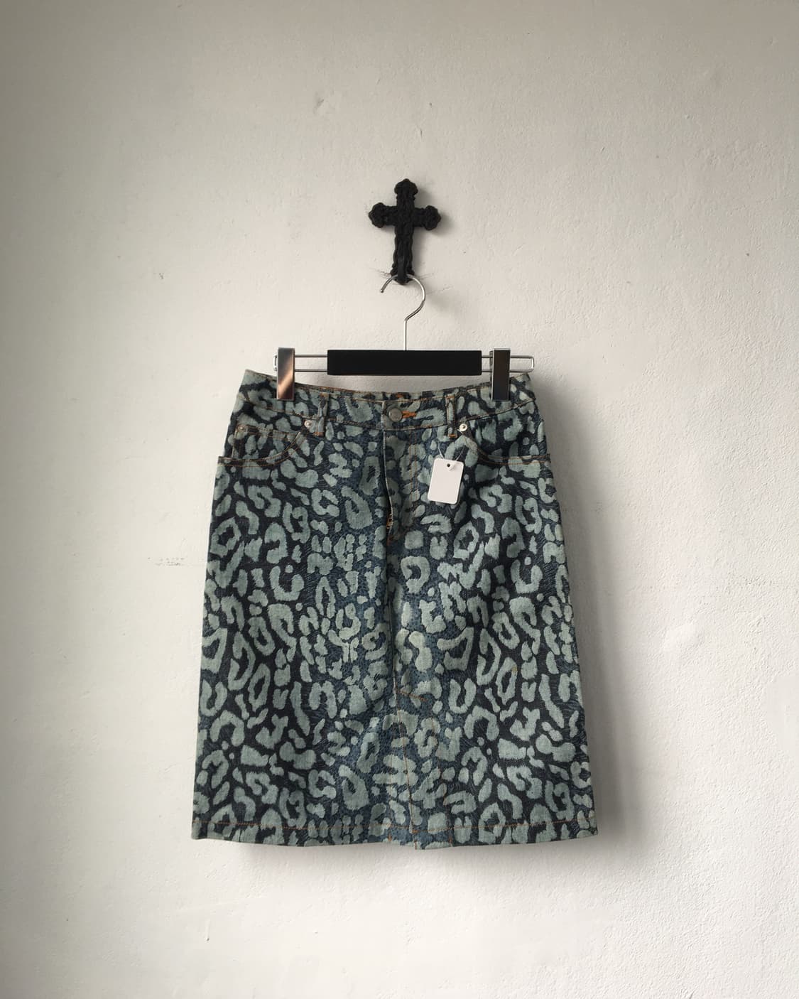 Ozone community leopard pattern denim sk 상품이미지1