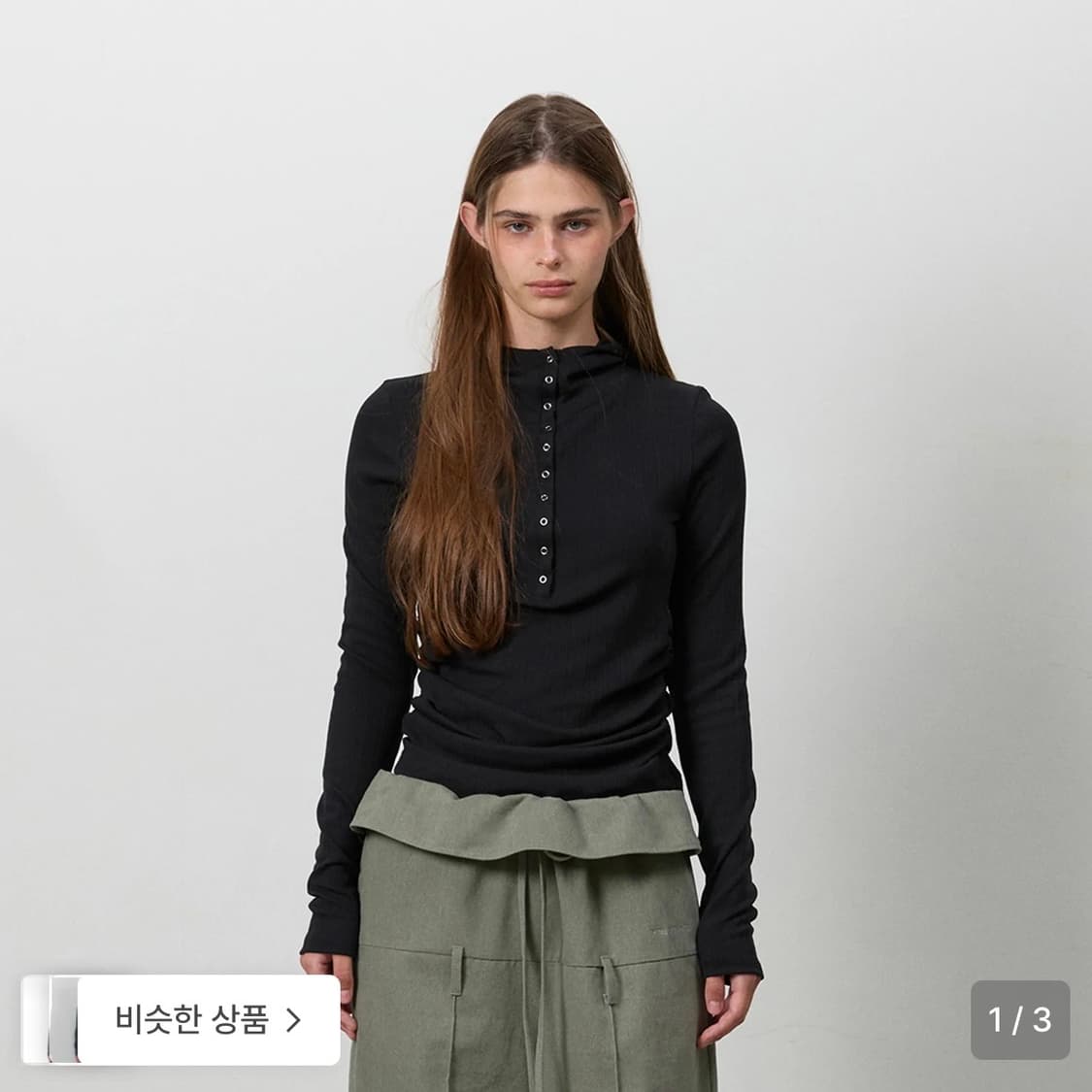 쓰리투에이티 SNAPPY WAVE HOODIE BLACK 상품이미지1