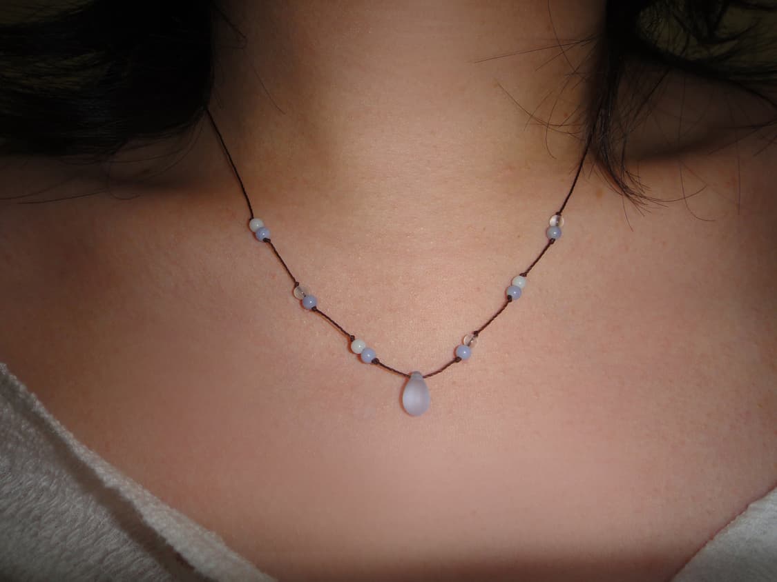 Blue lace necklace 블루레이스 비즈 목걸이 상품이미지1