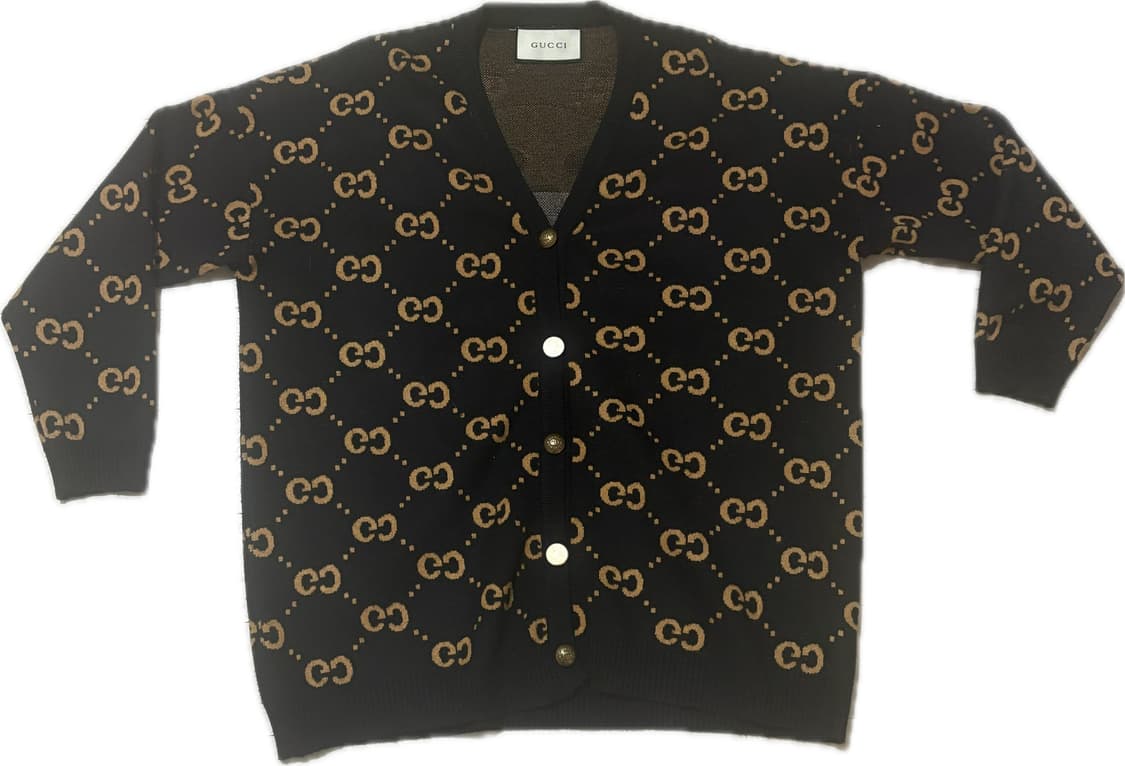 구찌 GG패턴 곰돌이 가디건 블랙L 상품이미지2
