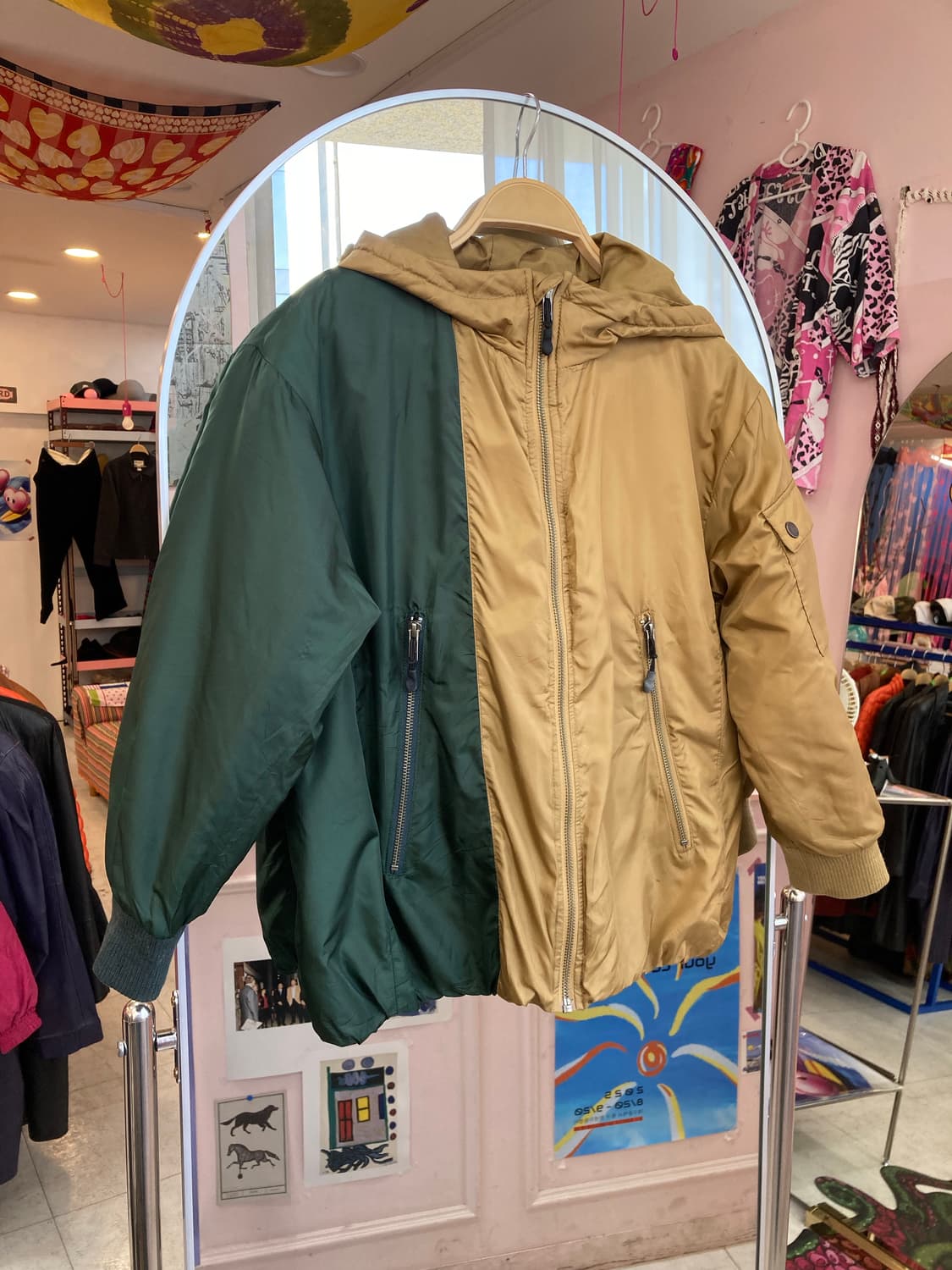 카키브라운 하프 패딩 상품이미지1