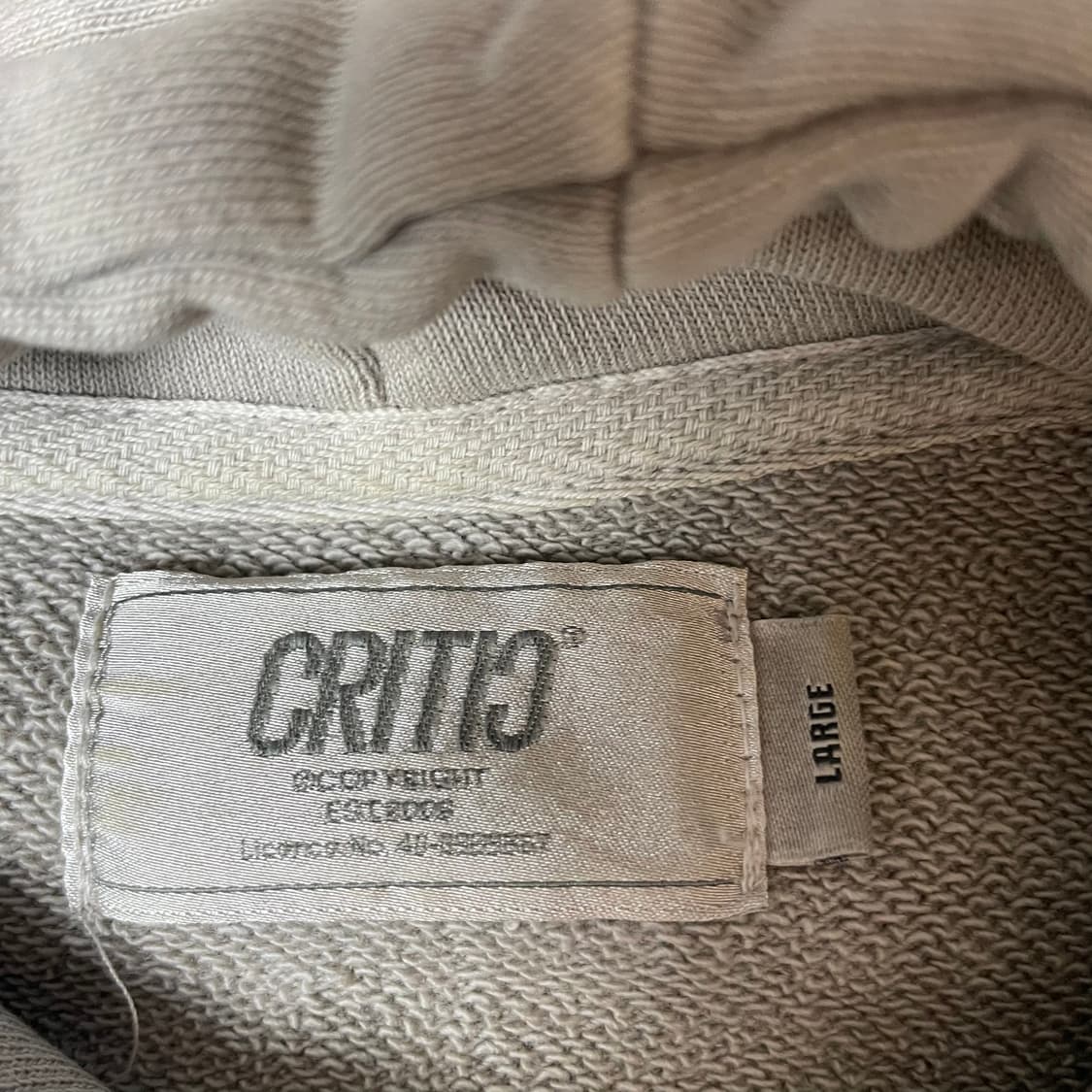 CRITIC 미니로고 그레이 후드 L 상품이미지4