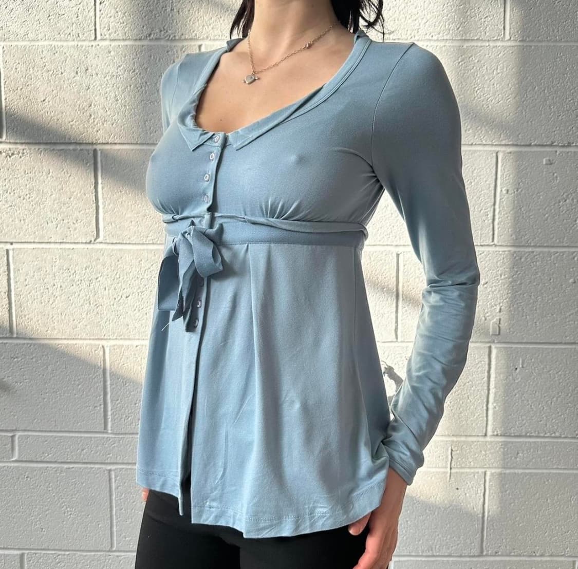 빈티지 cop copine 베이비블루 블라우스 상품이미지2