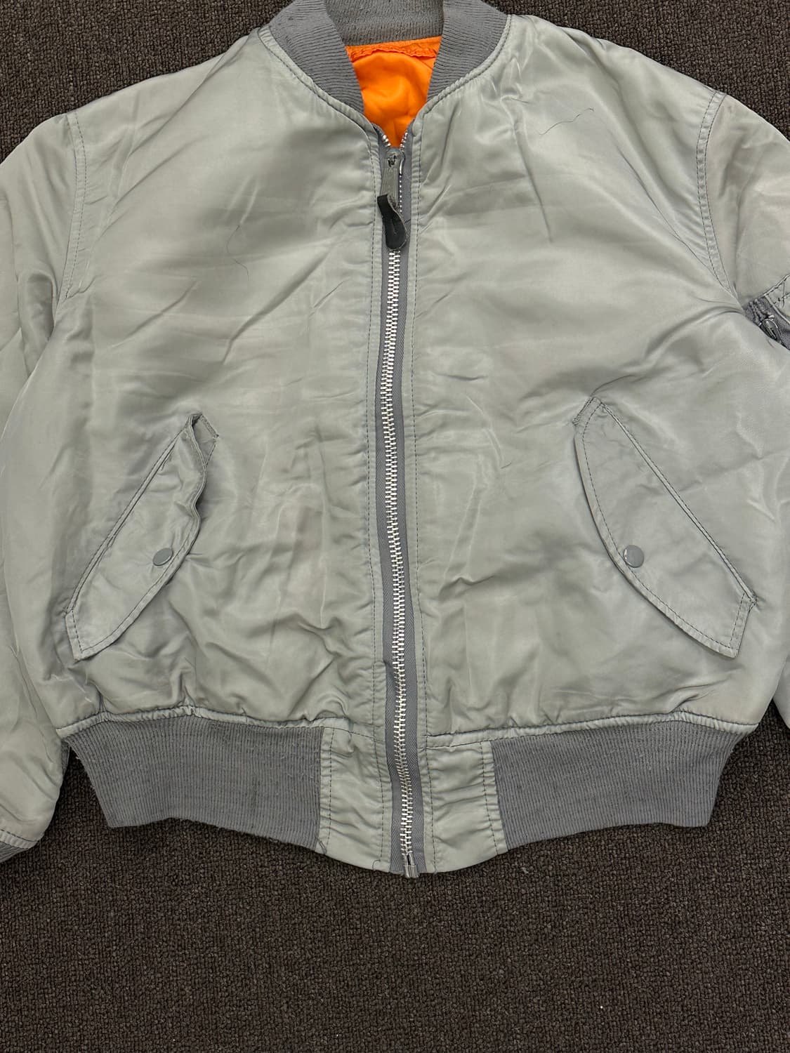 M)알파 인더스트리 빈티지 MA-1 실버 플라이트 자켓 상품이미지2