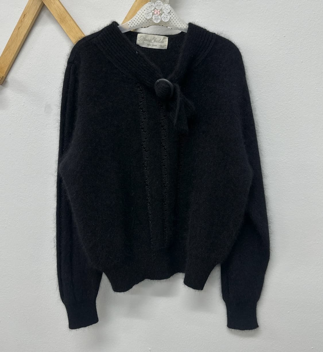 🖤하구미의 블랙 코디세트🖤 패치워크 벌룬 펌킨 스커트 앙고라st  상품이미지4