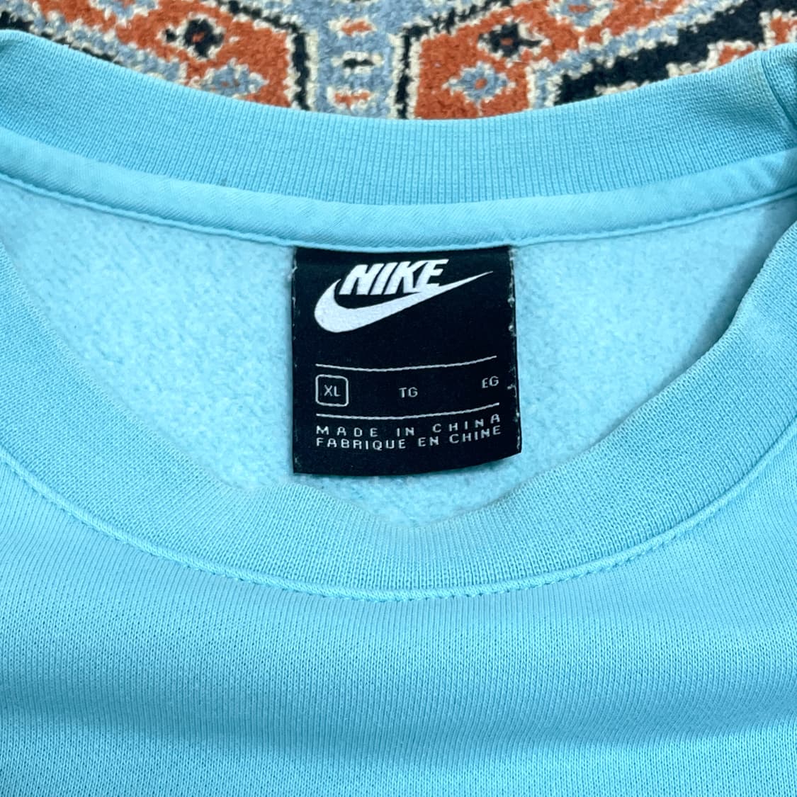 나이키 스몰로고 스카이블루 기모 맨투맨 남성XL  상품이미지4