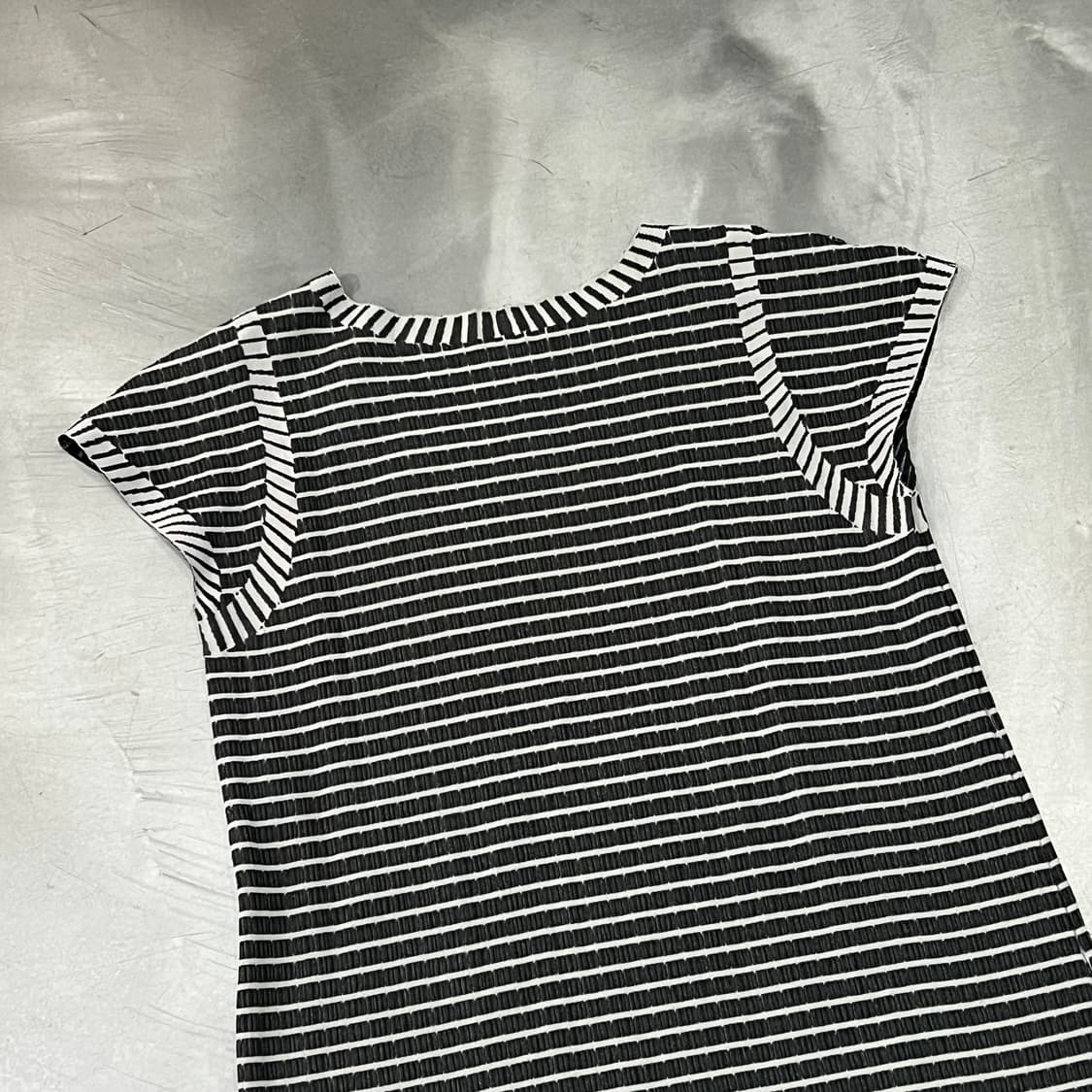  플리츠플리즈 스트라이프 하프 니트 y16337 상품이미지5