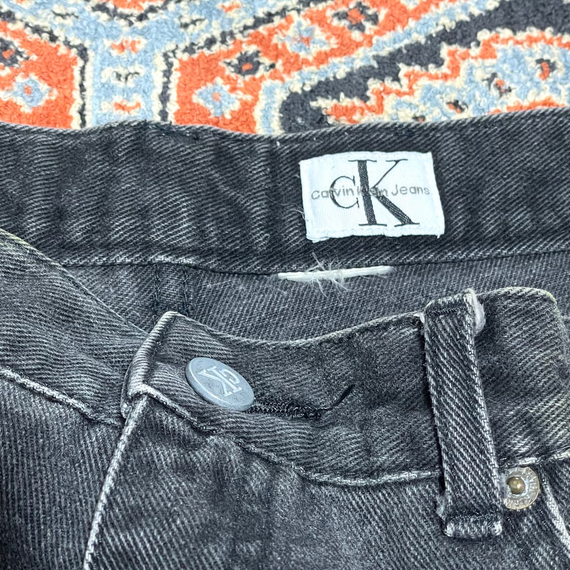 캘빈클라인 흑청 하이웨스트 데님팬츠 여성30 상품이미지3