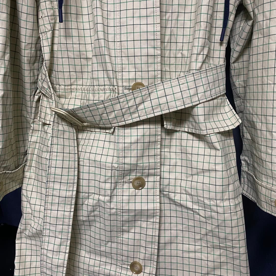 라코스테 벨티드 체크 트렌치코트 34 상품이미지3