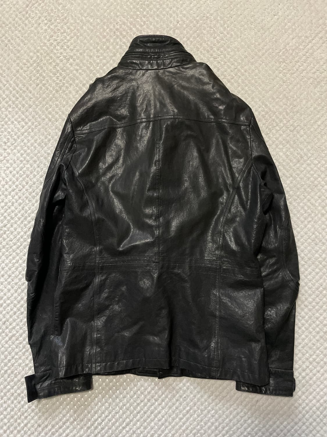 SIEG 웨스턴 무드 램스킨 양가죽 절개 포켓 레더 자켓 상품이미지2