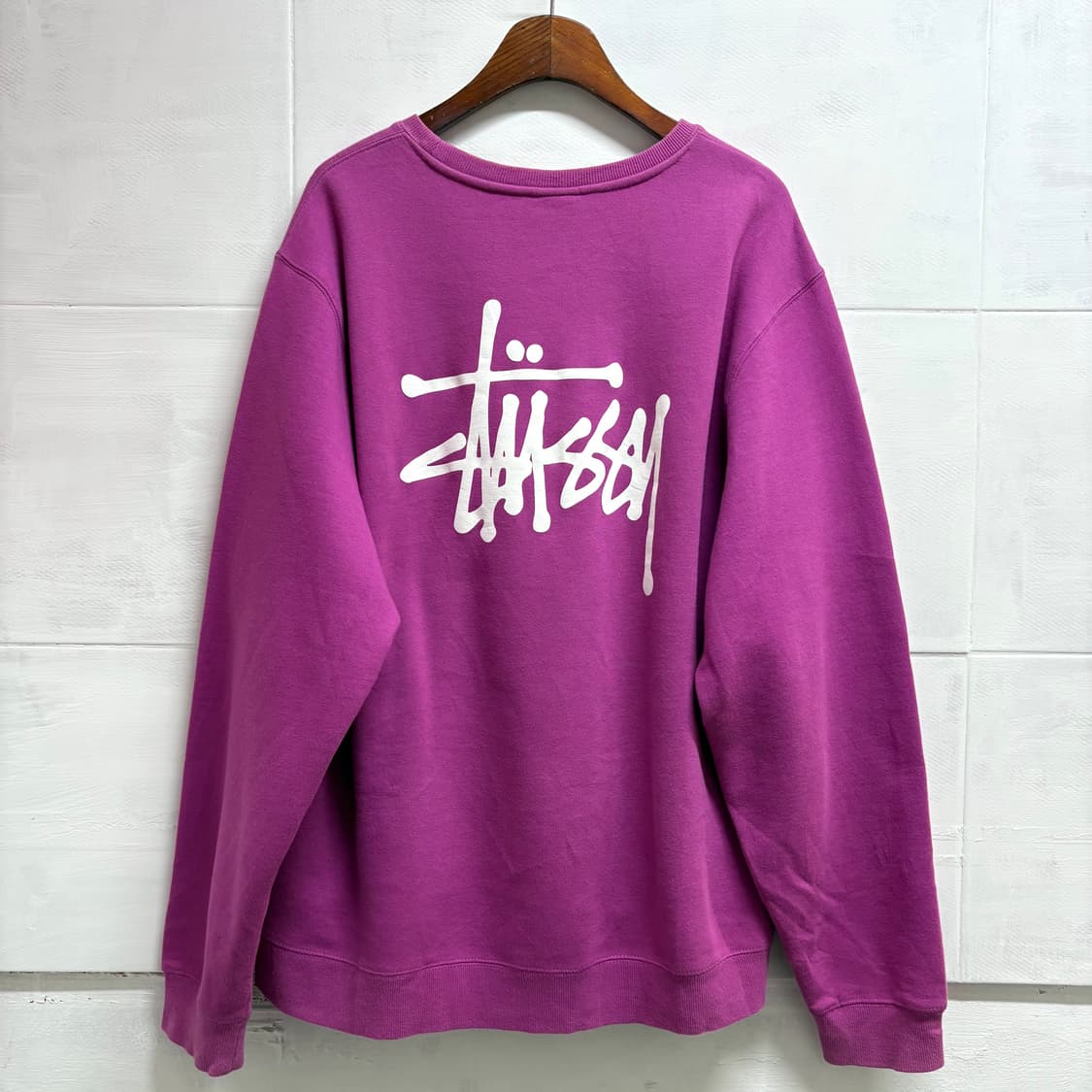 Stussy 스투시 마젠타 베이직 크루넥 스웻 맨투맨 L 상품이미지1