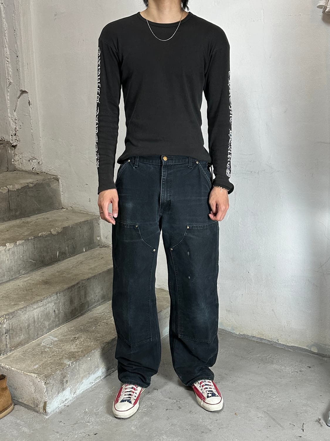 OG USA 칼하트 B01 더블니 블랙 칼하트 썩블니 하드페이딩 상품이미지2
