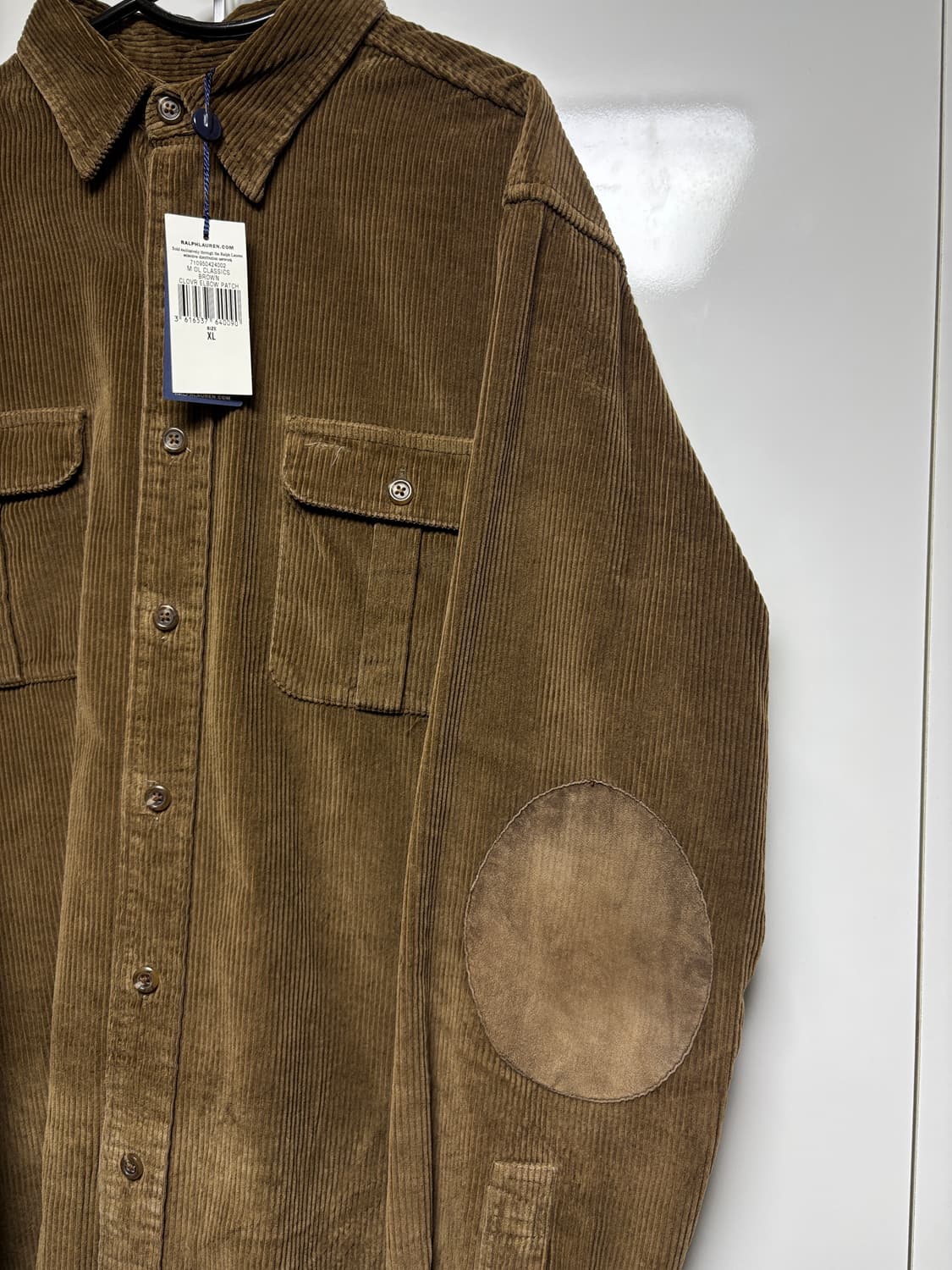 [XL] 폴로 클래식핏 스웨이드 패치 코듀로이 셔츠 상품이미지2