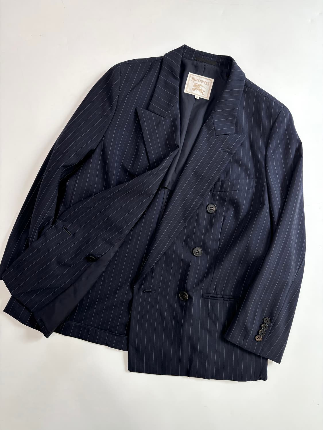Burberry 버버리 네이비 스트라이프 더블 블레이저 상품이미지4