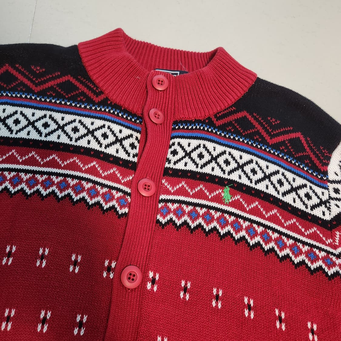 폴로 랄프로렌 페어아일 가디건 레드 크리스마스 상품이미지3