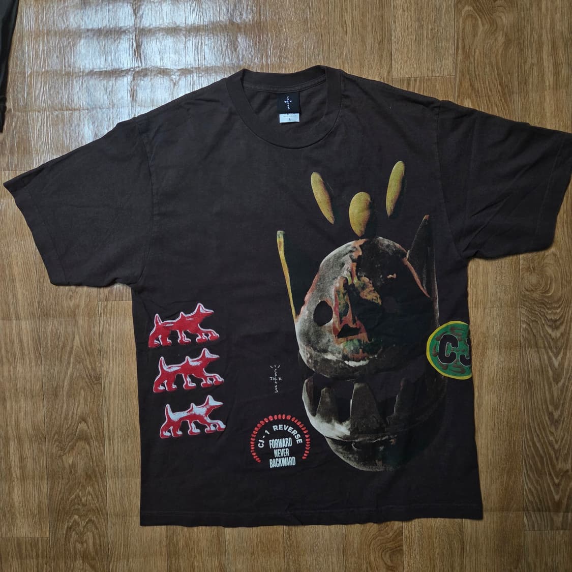 [L] 트래비스 스캇 캑터스잭 never backward 반팔 티셔츠 상품이미지1