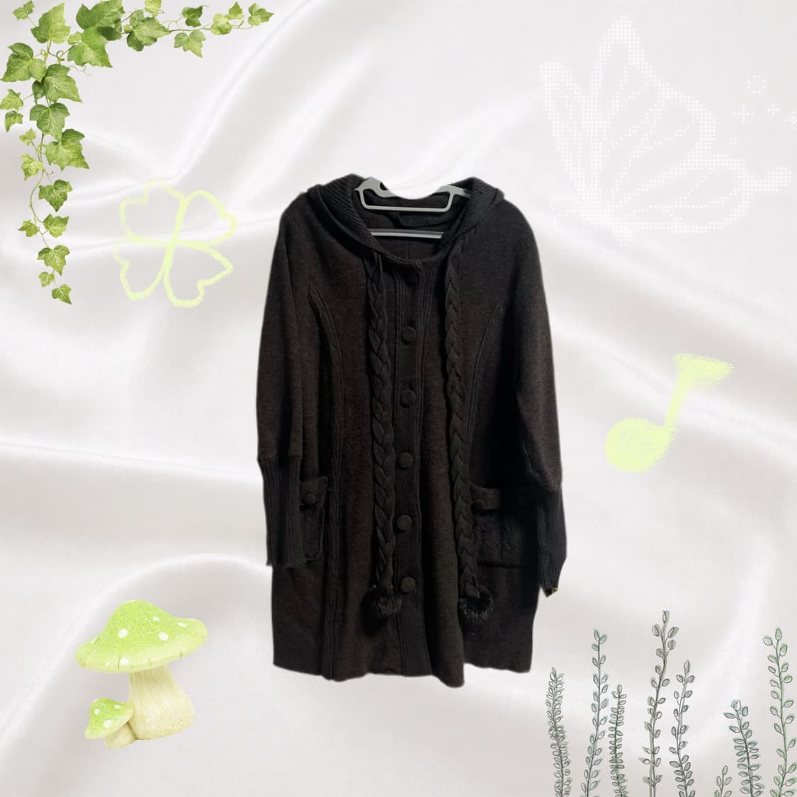 (착샷)모리걸 브라운 폼폼이 가디건 상품이미지1