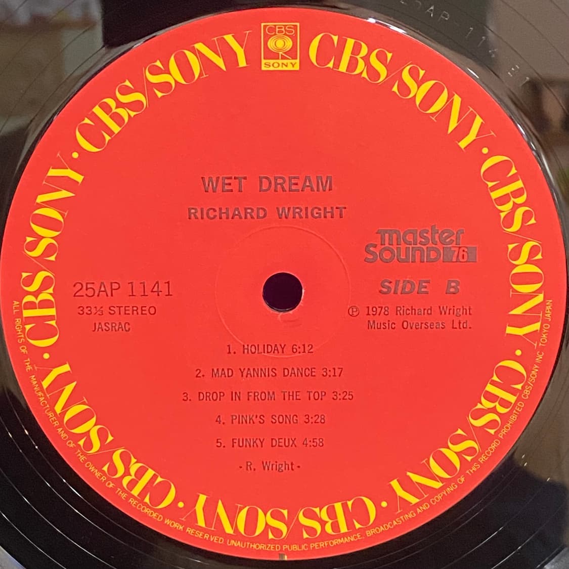 (LP) Richard Wright - Wet Dream 상품이미지6
