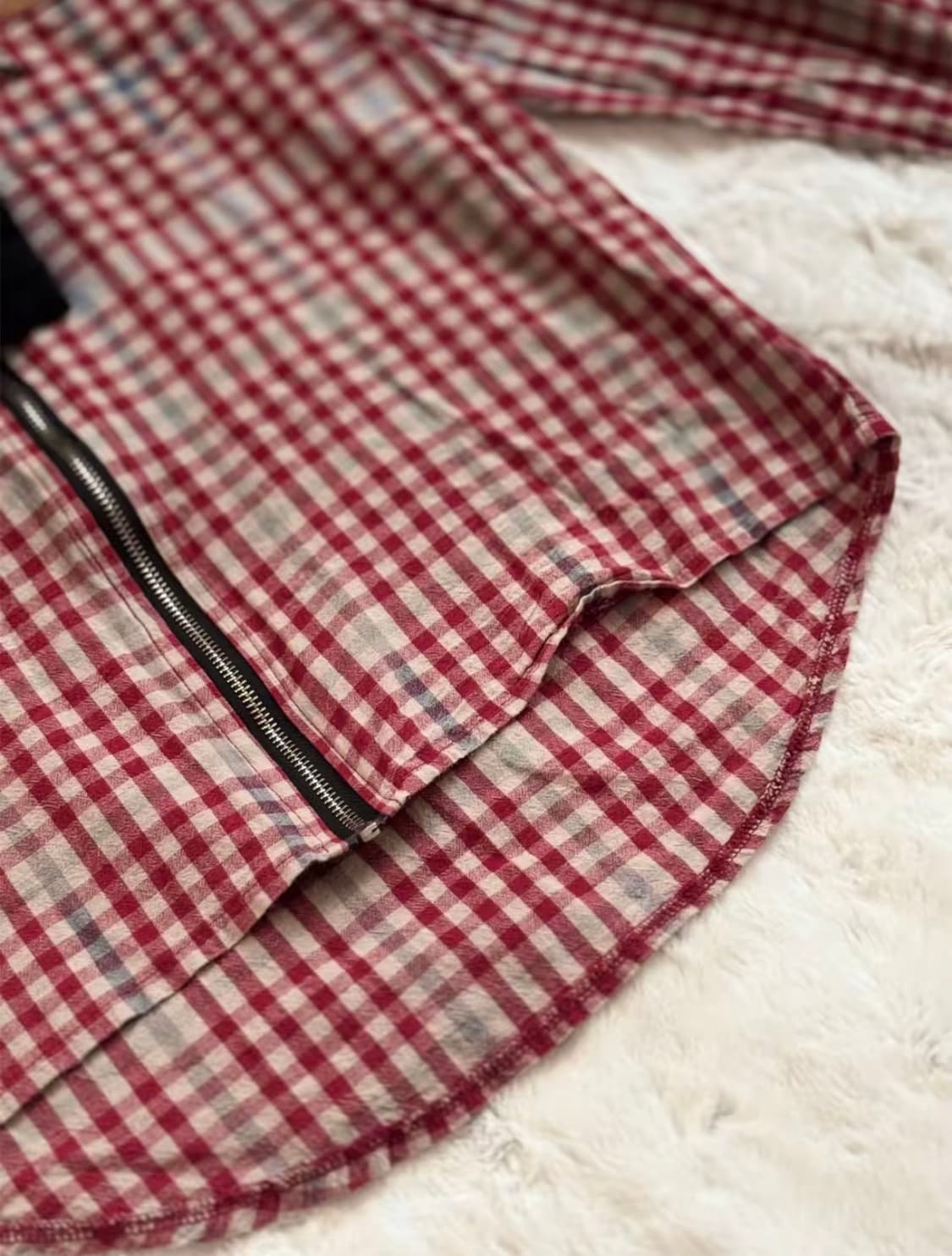 레드 체크 포인트 핸드메이드 후드집업 상품이미지3