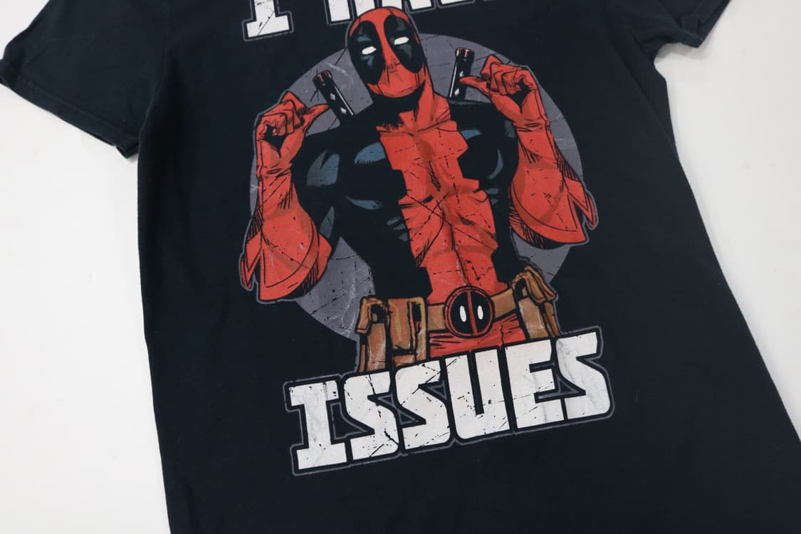 MARVEL 마블 데드풀 크랙 그래픽 블랙 반팔티셔츠 (M) 상품이미지5