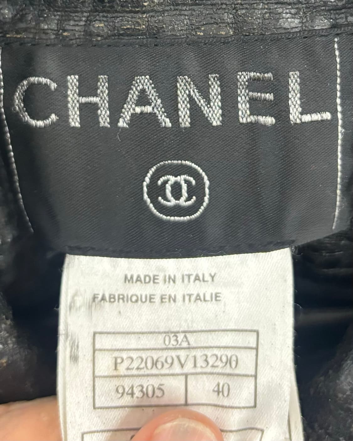 샤넬 03fw 블랙 레더 클래식 베스트 자켓 상품이미지7