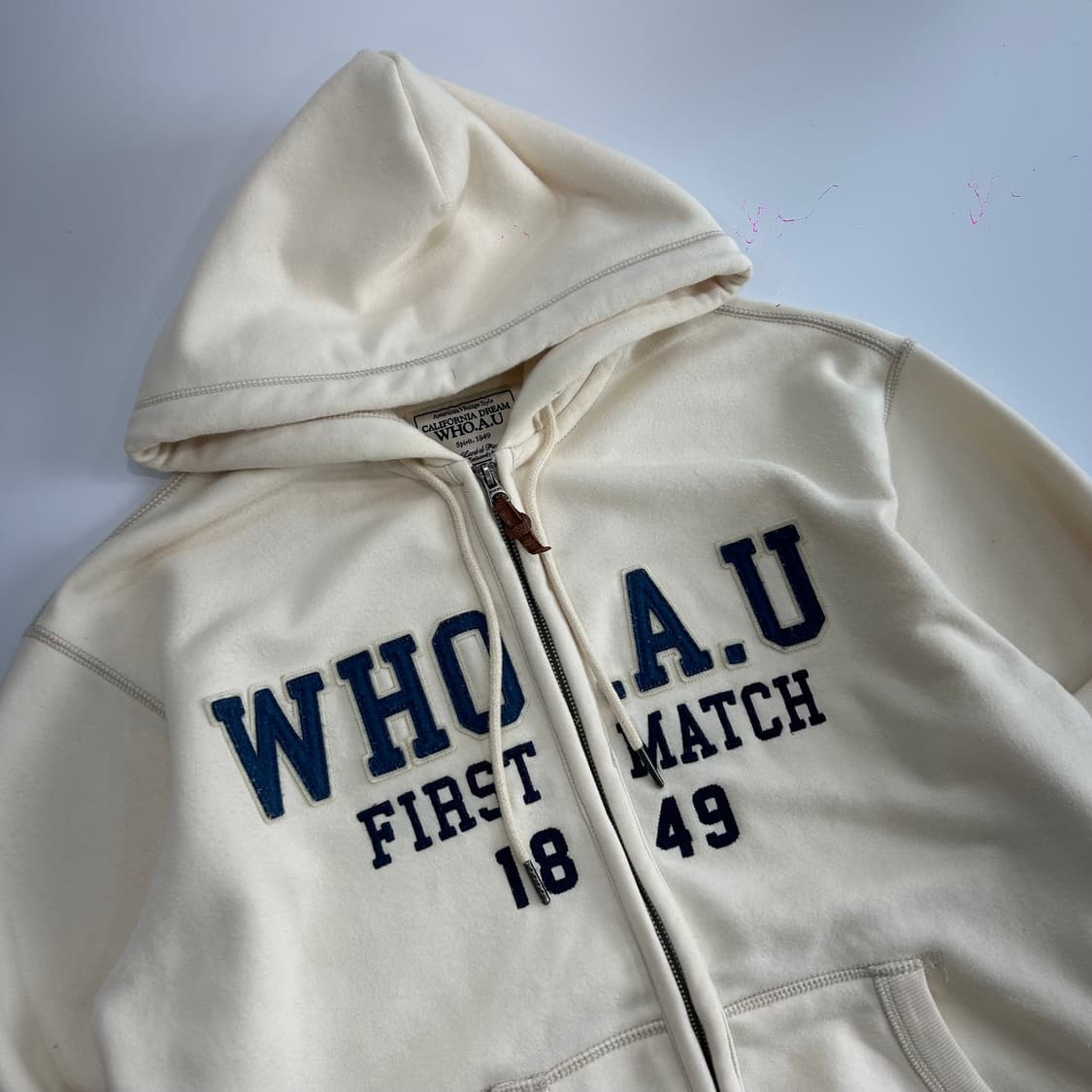 Who A U 후아유 아이보리 후드집업 상품이미지4