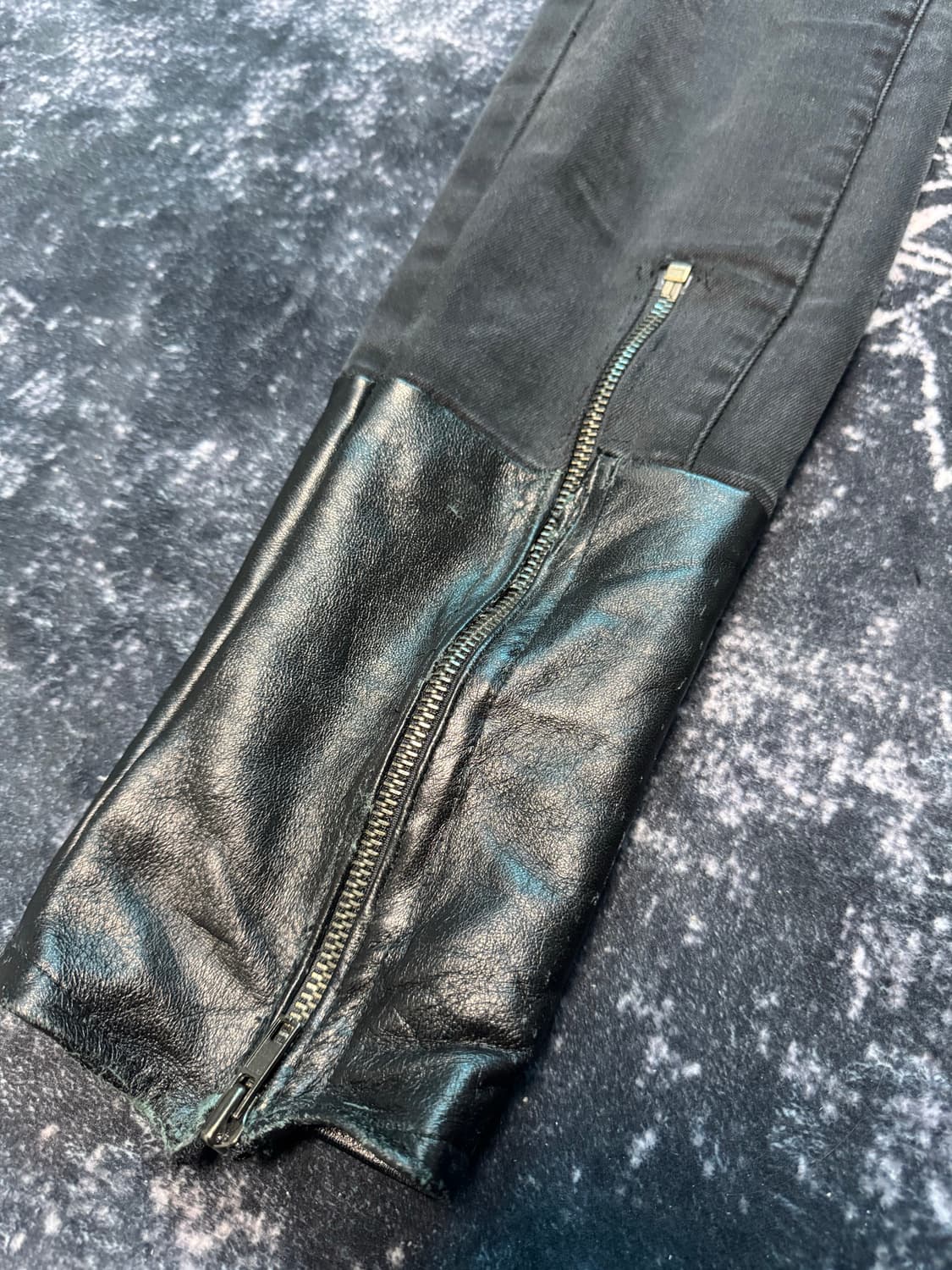 Vintage Custom Black Biker Pants 상품이미지4