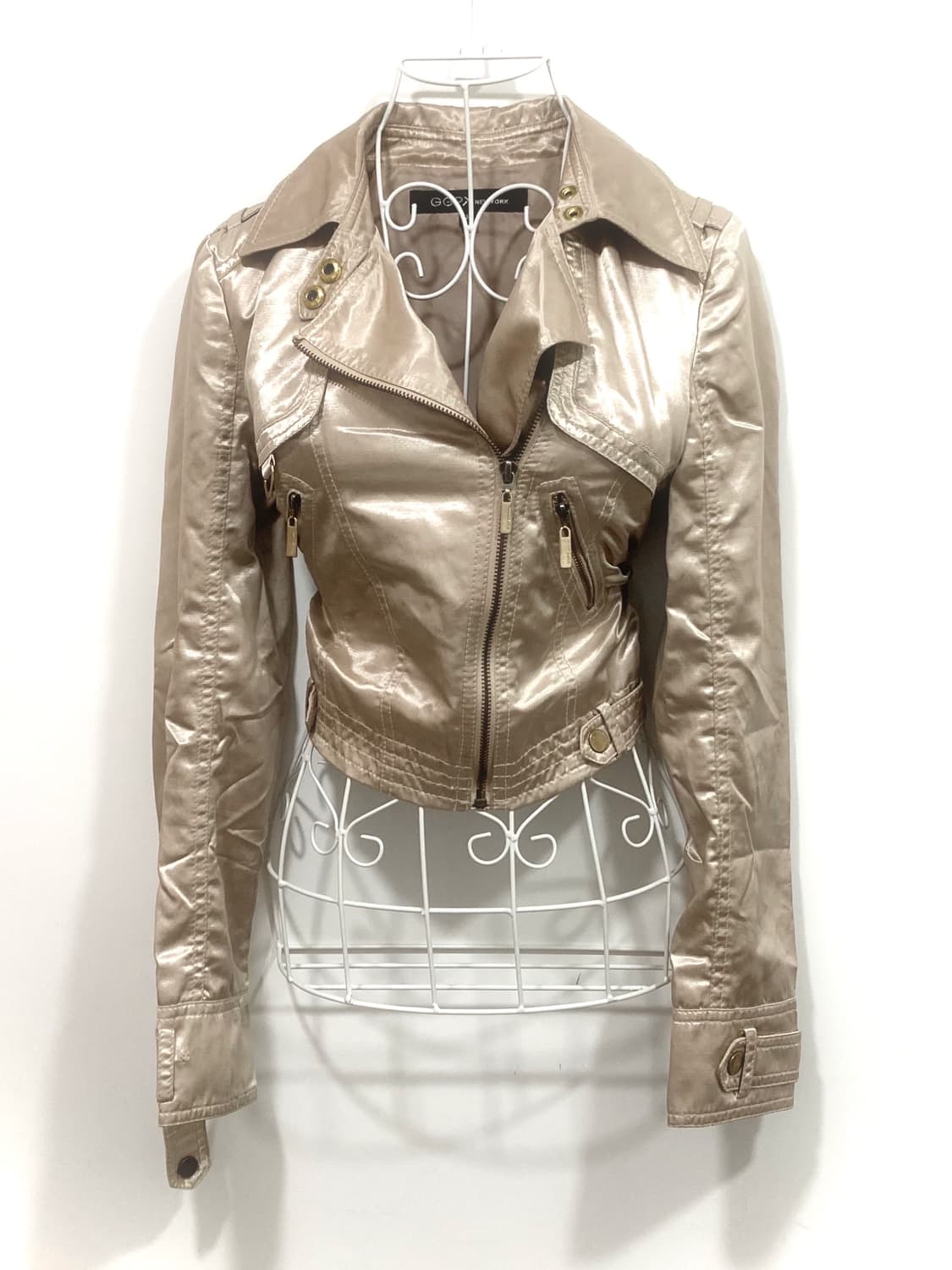 cream beige satin jacket 상품이미지3