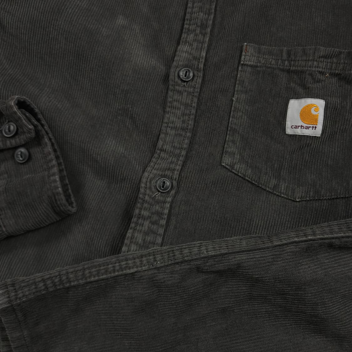L(100) 칼하트 리워크 코듀로이 헤비셔츠 차콜 상품이미지5