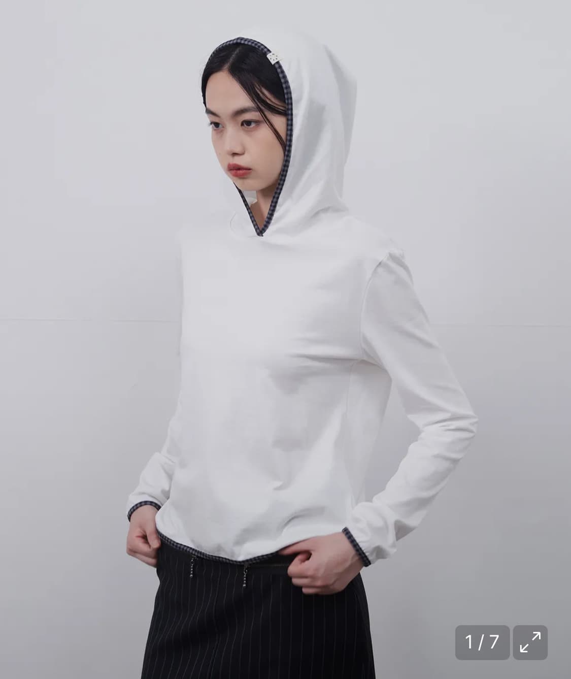 오헤시오 LONG HOODED T-SHIRT IVORY 상품이미지1