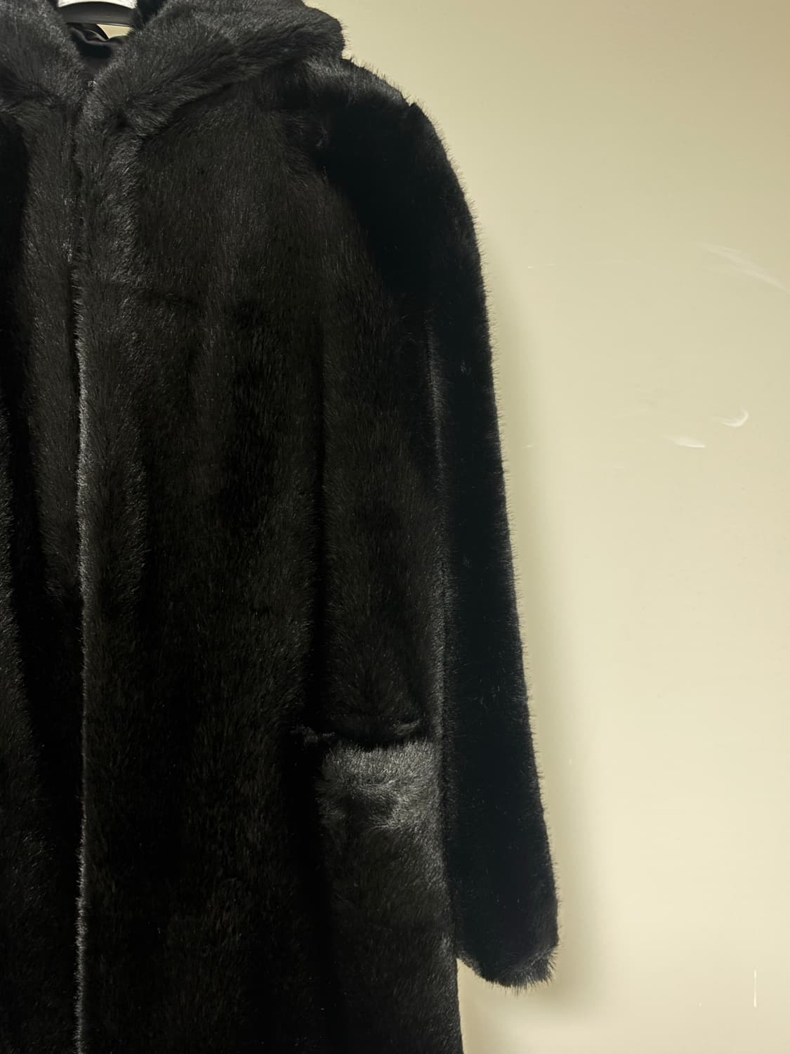 후드 블랙 퍼코트  상품이미지2