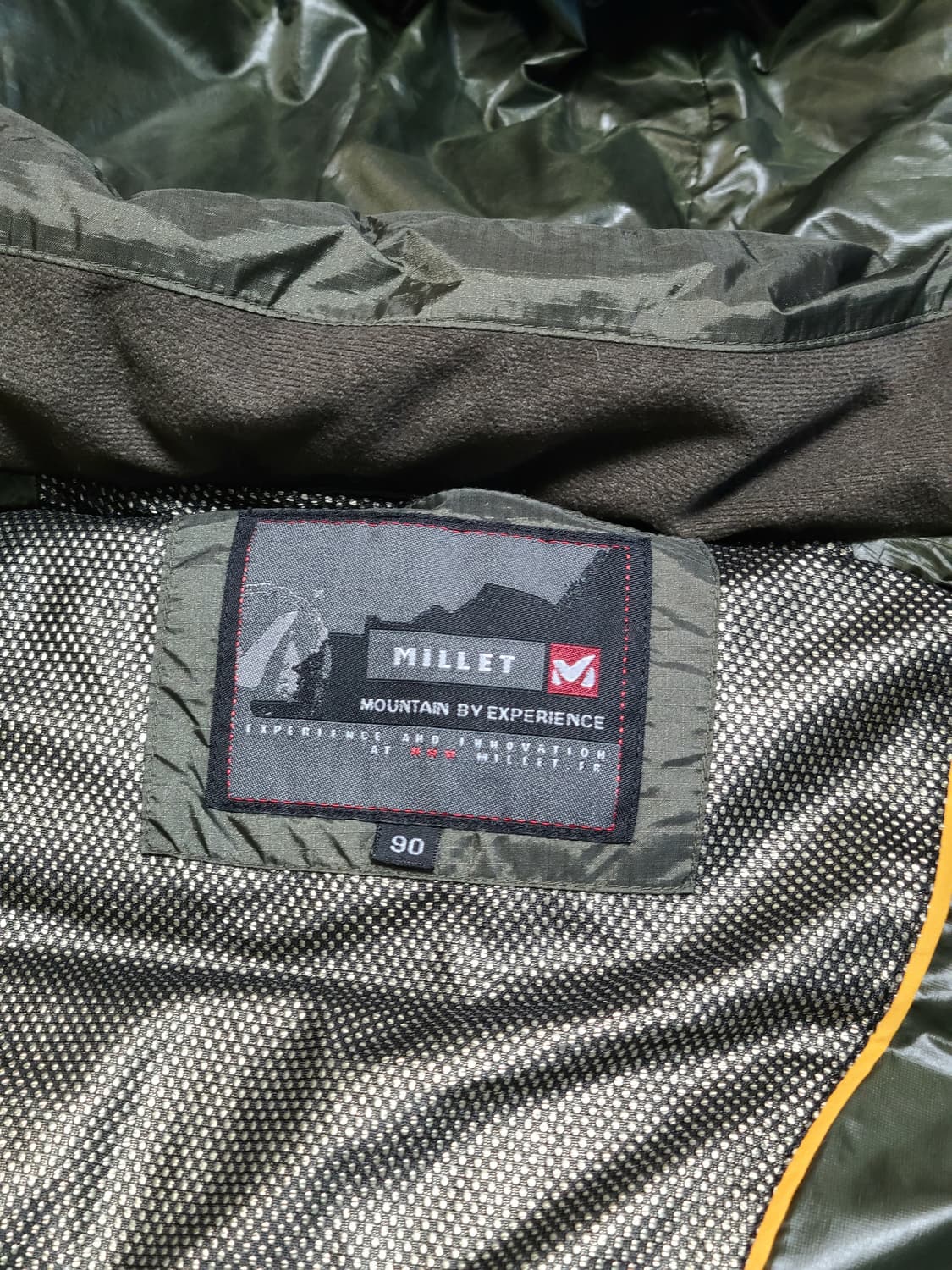 밀레  구스다운 윈드스토퍼 롱패딩 90 카키 상품이미지7