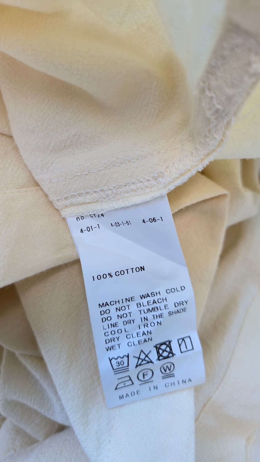 면 셔츠 롱 원피스 크림 반팔 투포켓 옆트임 상품이미지4
