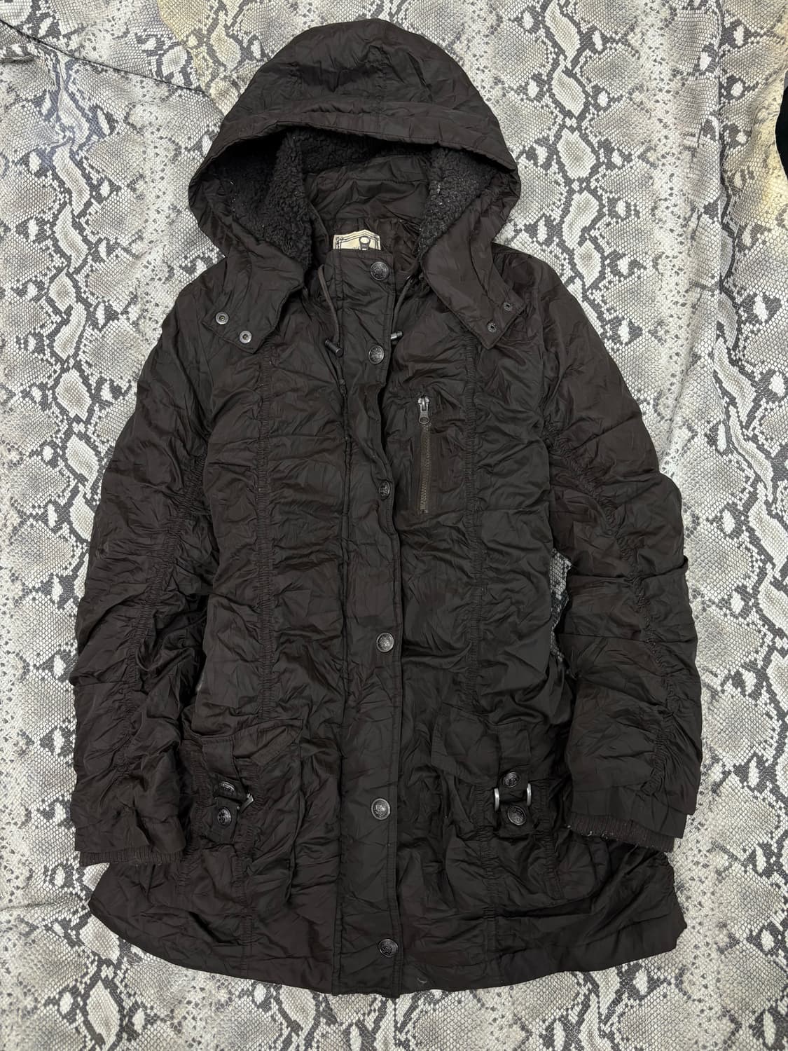 Shirring Detail Y2K Grunge Mood Deep Bro 상품이미지5