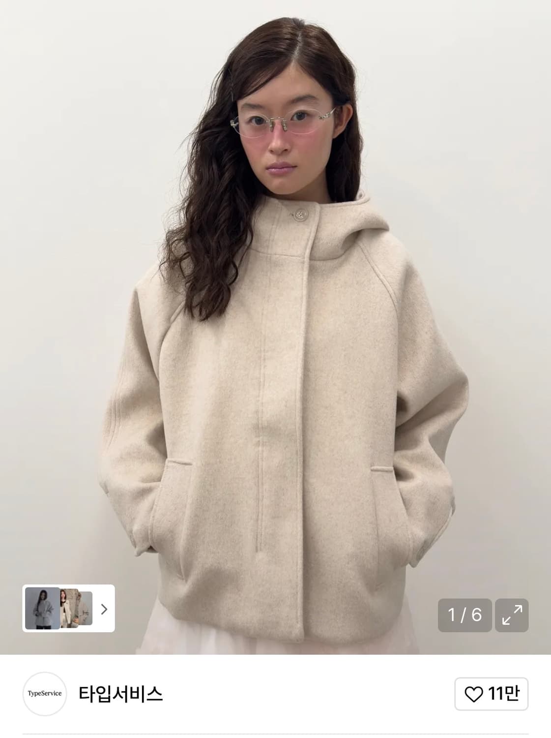 타입서비스 후드 하프 코트 상품이미지1