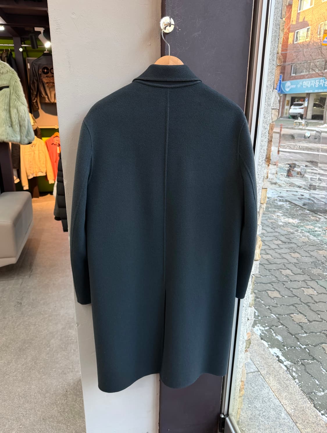 100/ 타임옴므 스모크블루 캐시미어 핸드메이드 더젠틀 코트 상품이미지6