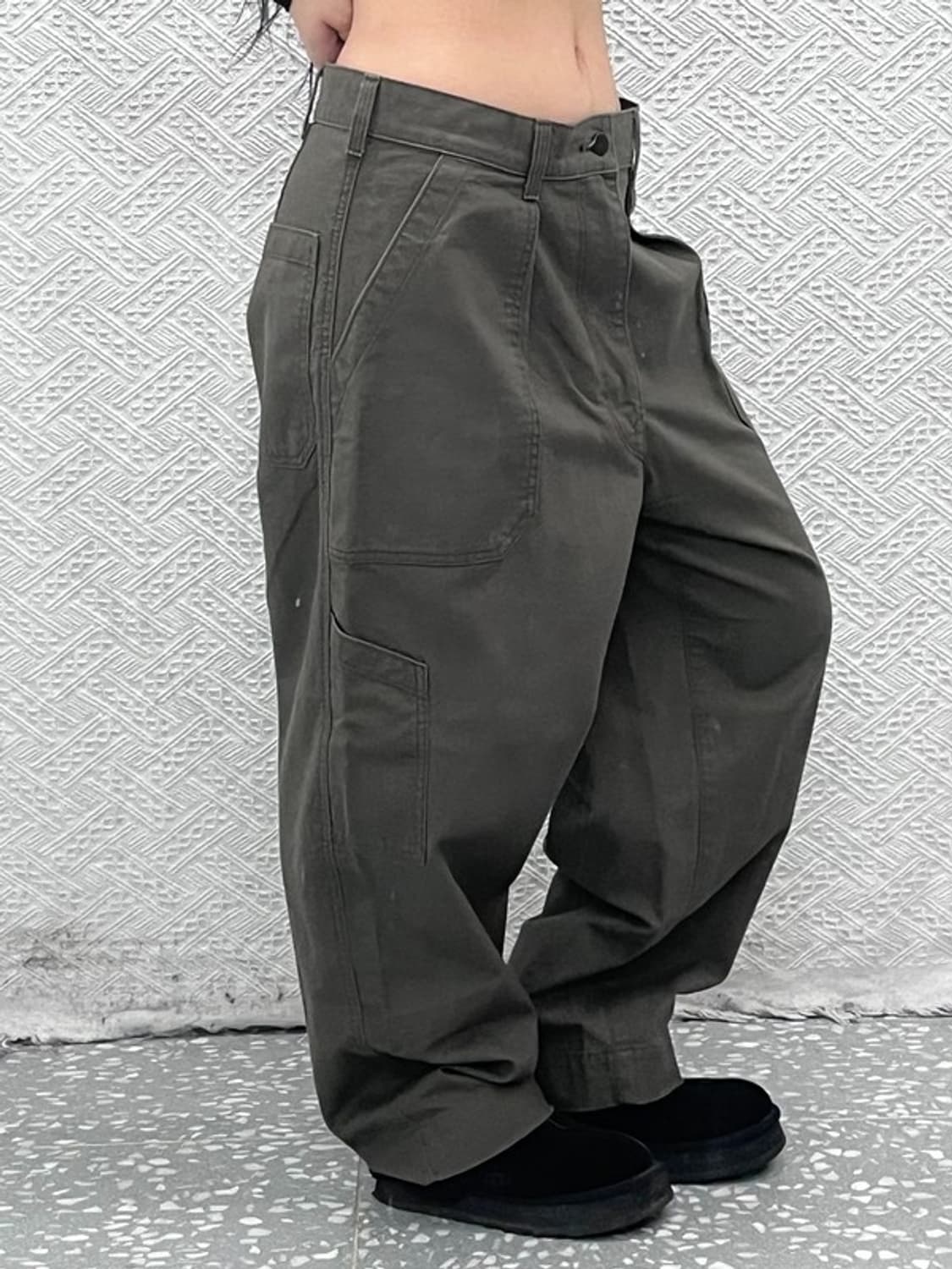 유니클로 빈티지 모던 캐주얼 와이드 면바지 33인치 C08827 상품이미지2