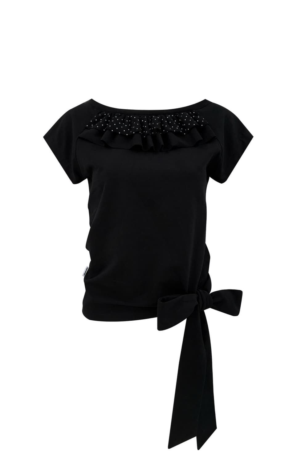 체메씨 FRILL TIE TEE (BLACK) 상품이미지1